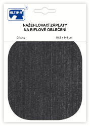 Riflové nažehlovací záplaty střední - ovál tmavě šedá